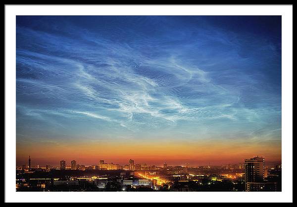 ds in the Sky oSilvery Clouver Yekaterinburg / Art Photo - Framed Print