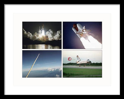 Space Shuttles Atlantis, Columbia, Challenger, Endeavour, 1988-1995 / Art Photo - Framed Print