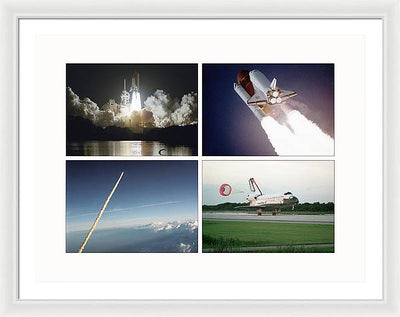 Space Shuttles Atlantis, Columbia, Challenger, Endeavour, 1988-1995 / Art Photo - Framed Print