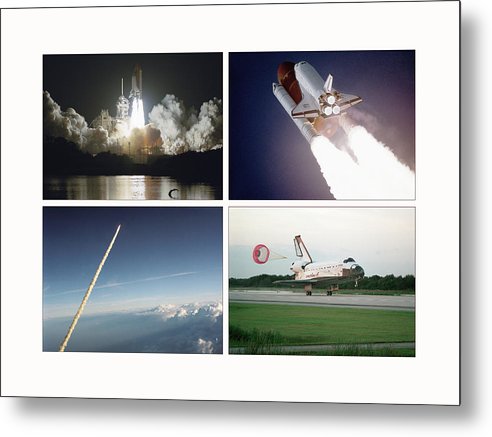 Space Shuttles Atlantis, Columbia, Challenger, Endeavour, 1988-1995 / Art Photo - Metal Print