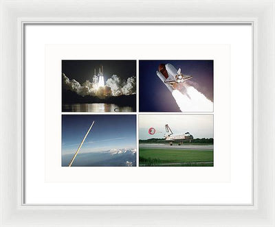 Space Shuttles Atlantis, Columbia, Challenger, Endeavour, 1988-1995 / Art Photo - Framed Print