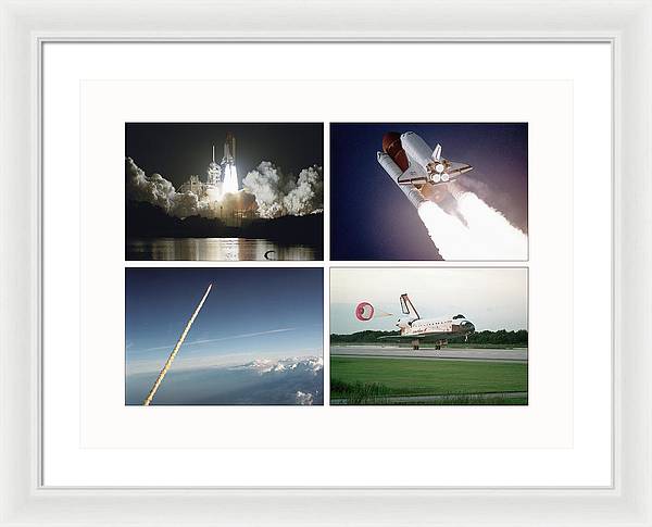 Space Shuttles Atlantis, Columbia, Challenger, Endeavour, 1988-1995 / Art Photo - Framed Print