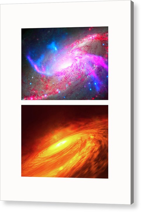 Spiral Galaxies NGC 3147 / Art Photo and 4258 - diptych - Acrylic Print