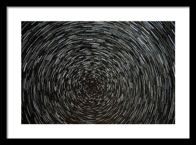 Star Trails around the North Star / Art Photo - Framed Print