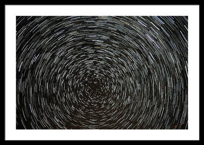 Star Trails around the North Star / Art Photo - Framed Print