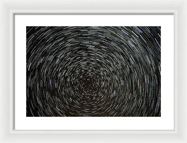 Star Trails around the North Star / Art Photo - Framed Print