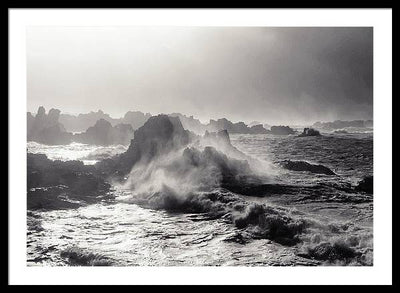 Storm Coming from the West, Black and White / Art Photo - Framed Print