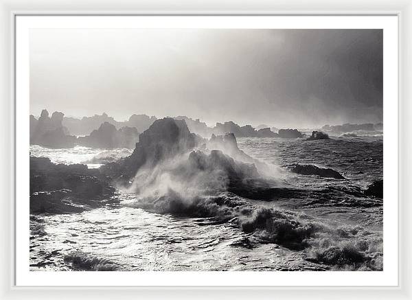 Storm Coming from the West, Black and White / Art Photo - Framed Print