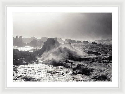 Storm Coming from the West, Black and White / Art Photo - Framed Print