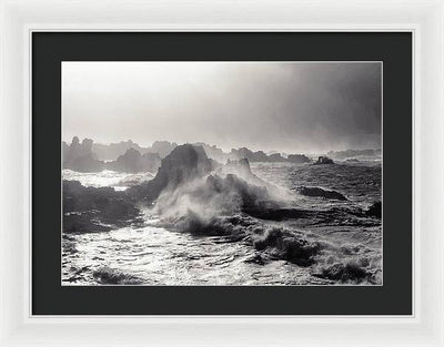 Storm Coming from the West, Black and White / Art Photo - Framed Print