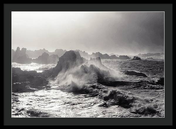 Storm Coming from the West, Black and White / Art Photo - Framed Print