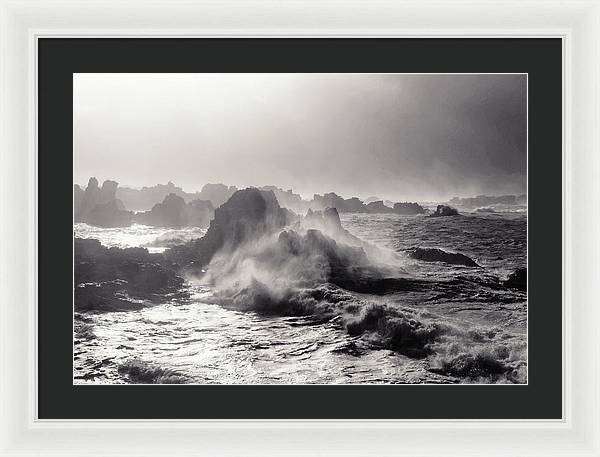 Storm Coming from the West, Black and White / Art Photo - Framed Print