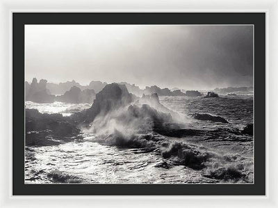 Storm Coming from the West, Black and White / Art Photo - Framed Print