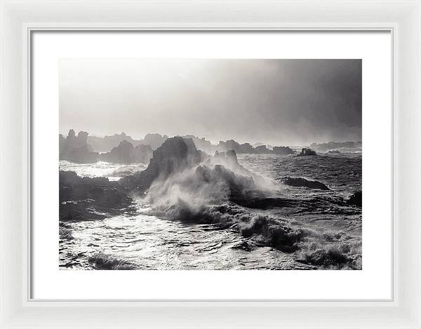 Storm Coming from the West, Black and White / Art Photo - Framed Print