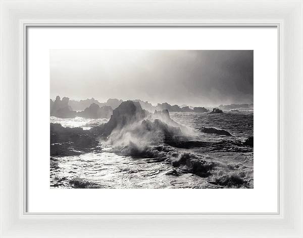 Storm Coming from the West, Black and White / Art Photo - Framed Print