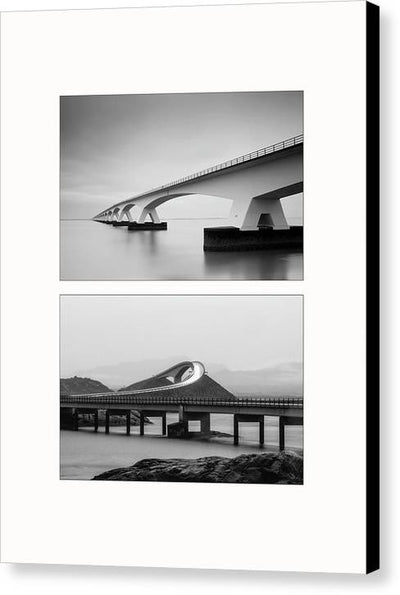 Storseisundet Bridge, Zeelandbrug - diptych / Art Photo - Canvas Print