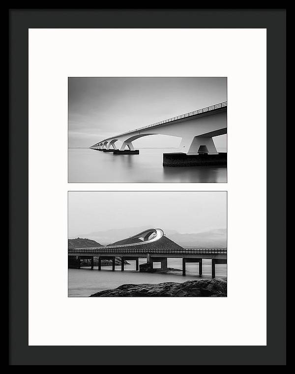 Storseisundet Bridge, Zeelandbrug - diptych / Art Photo - Framed Print