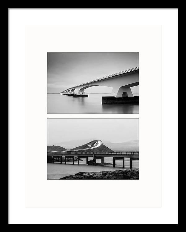 Storseisundet Bridge, Zeelandbrug - diptych / Art Photo - Framed Print