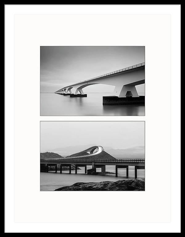 Storseisundet Bridge, Zeelandbrug - diptych / Art Photo - Framed Print