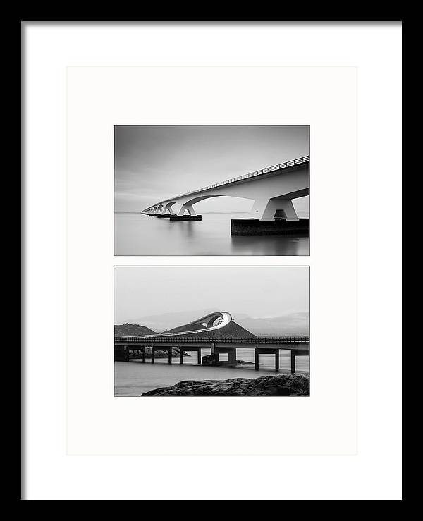 Storseisundet Bridge, Zeelandbrug - diptych / Art Photo - Framed Print