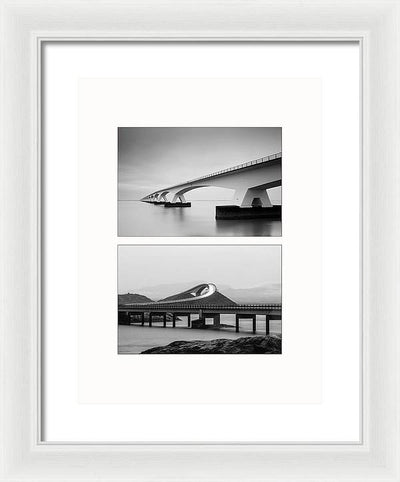 Storseisundet Bridge, Zeelandbrug - diptych / Art Photo - Framed Print