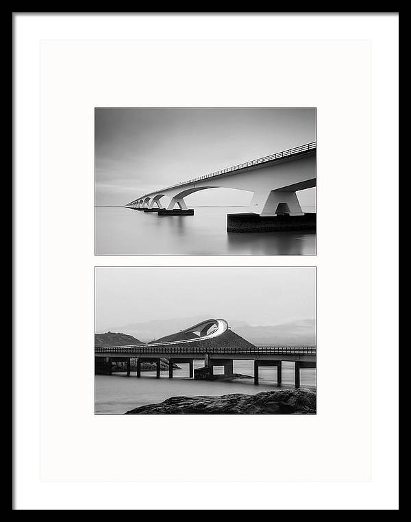 Storseisundet Bridge, Zeelandbrug - diptych / Art Photo - Framed Print