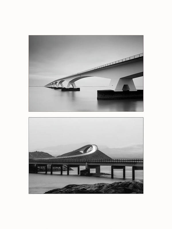 Storseisundet Bridge, Zeelandbrug - diptych / Art Photo - Art Print