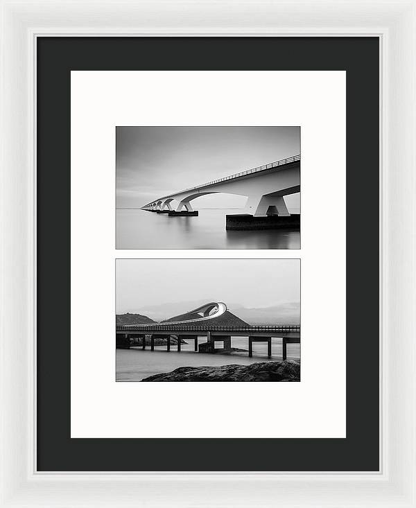 Storseisundet Bridge, Zeelandbrug - diptych / Art Photo - Framed Print