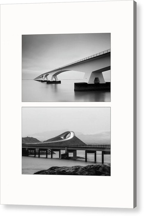 Storseisundet Bridge, Zeelandbrug - diptych / Art Photo - Acrylic Print