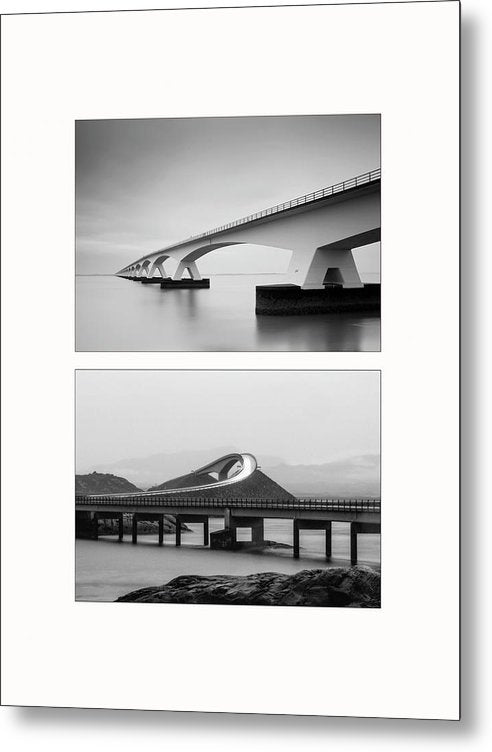 Storseisundet Bridge, Zeelandbrug - diptych / Art Photo - Metal Print