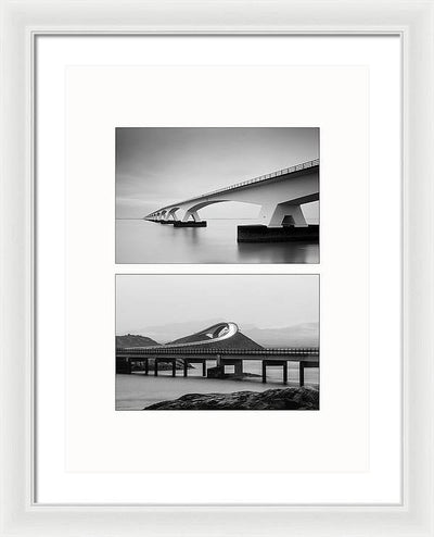 Storseisundet Bridge, Zeelandbrug - diptych / Art Photo - Framed Print