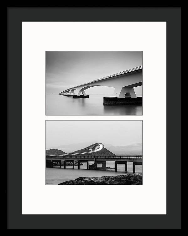 Storseisundet Bridge, Zeelandbrug - diptych / Art Photo - Framed Print