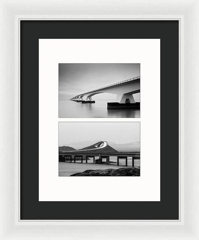 Storseisundet Bridge, Zeelandbrug - diptych / Art Photo - Framed Print