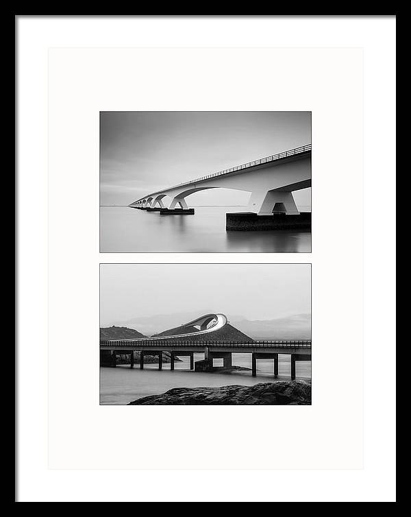 Storseisundet Bridge, Zeelandbrug - diptych / Art Photo - Framed Print