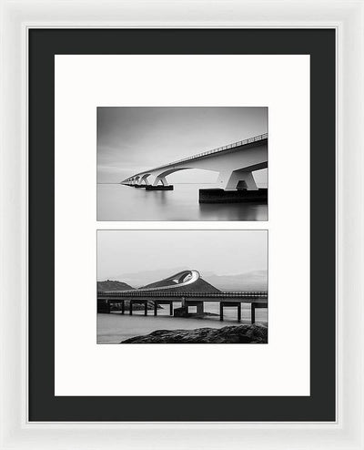 Storseisundet Bridge, Zeelandbrug - diptych / Art Photo - Framed Print