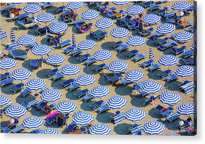 Striped Umbrellas on the Beach #2 / Art Photo - Acrylic Print