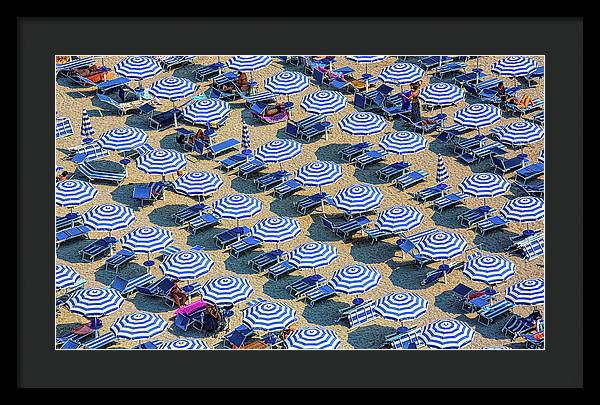 Striped Umbrellas on the Beach 