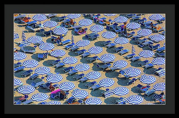 Striped Umbrellas on the Beach 