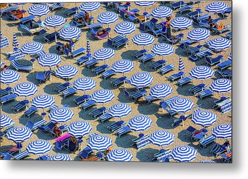 Striped Umbrellas on the Beach 