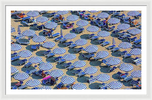 Striped Umbrellas on the Beach 