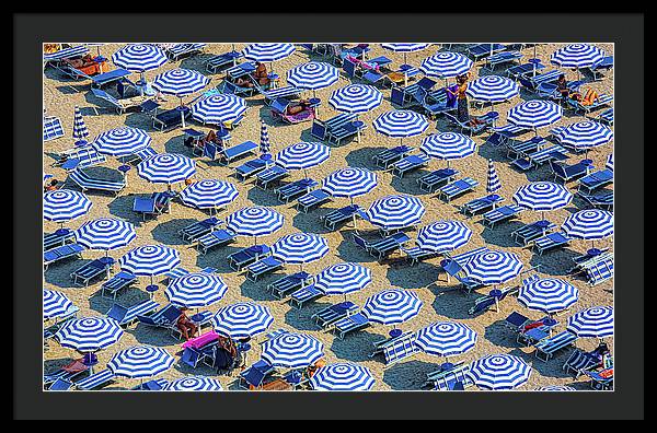 Striped Umbrellas on the Beach 