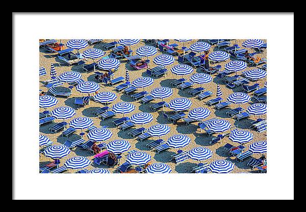 Striped Umbrellas on the Beach 