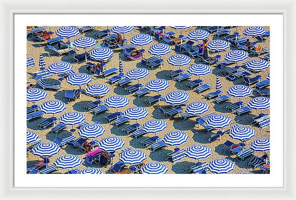 Striped Umbrellas on the Beach 