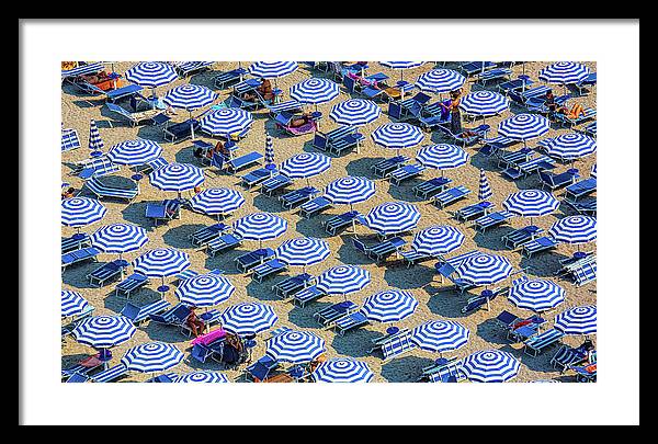 Striped Umbrellas on the Beach 