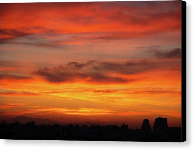 Sunset in Valencia / Art Photo - Canvas Print