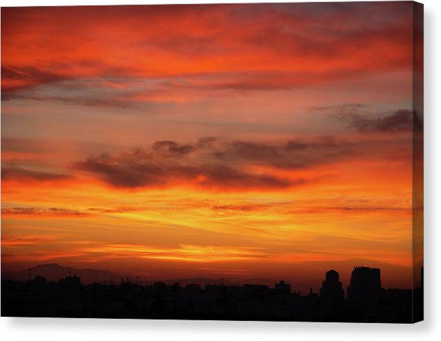 Sunset in Valencia / Art Photo - Canvas Print