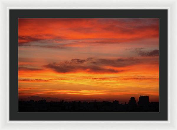 Sunset in Valencia / Art Photo - Framed Print