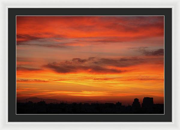 Sunset in Valencia / Art Photo - Framed Print