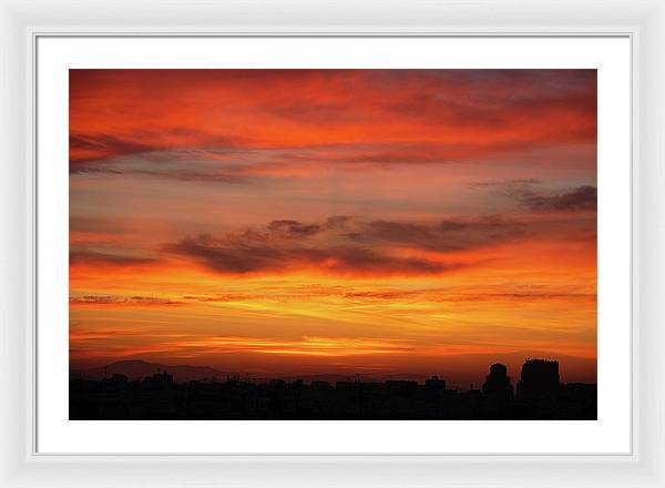 Sunset in Valencia / Art Photo - Framed Print