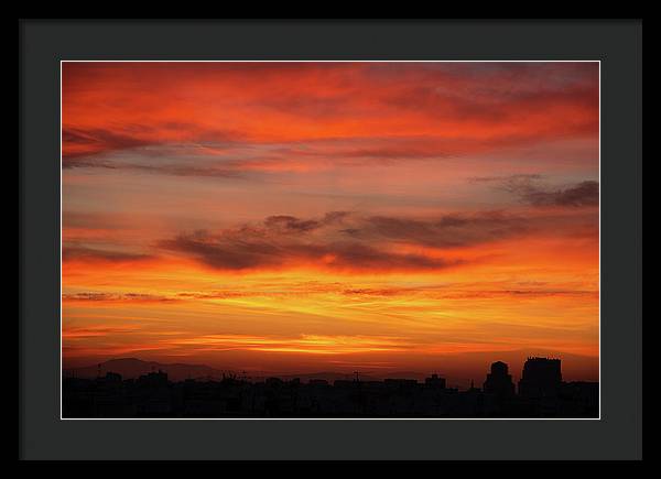 Sunset in Valencia / Art Photo - Framed Print